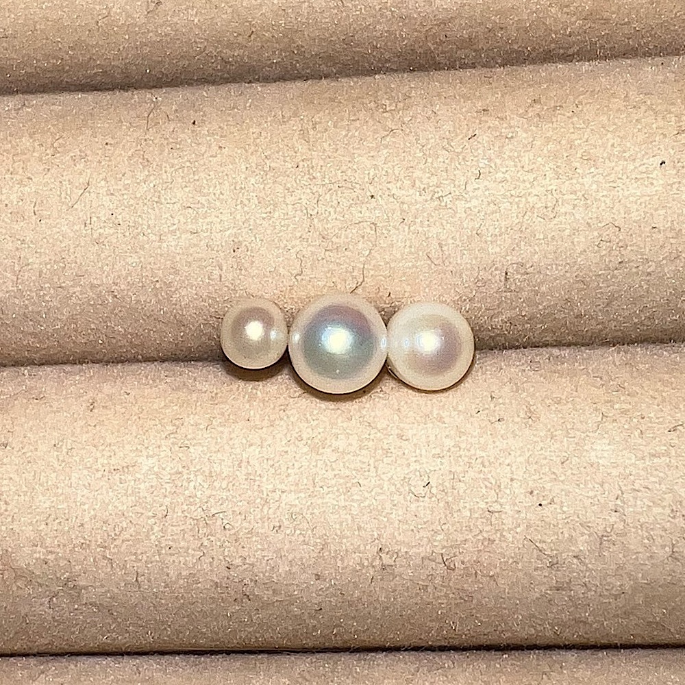 (3) Pearl 14k Gold Strand Vintage Stud Earring Set - Picture 2 of 9